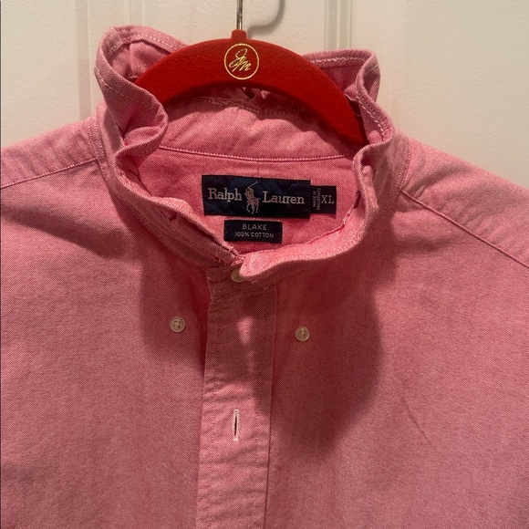 One of a kind upcycled Ralph Lauren button up w flannel plaid sleeves - Picture 2 of 5